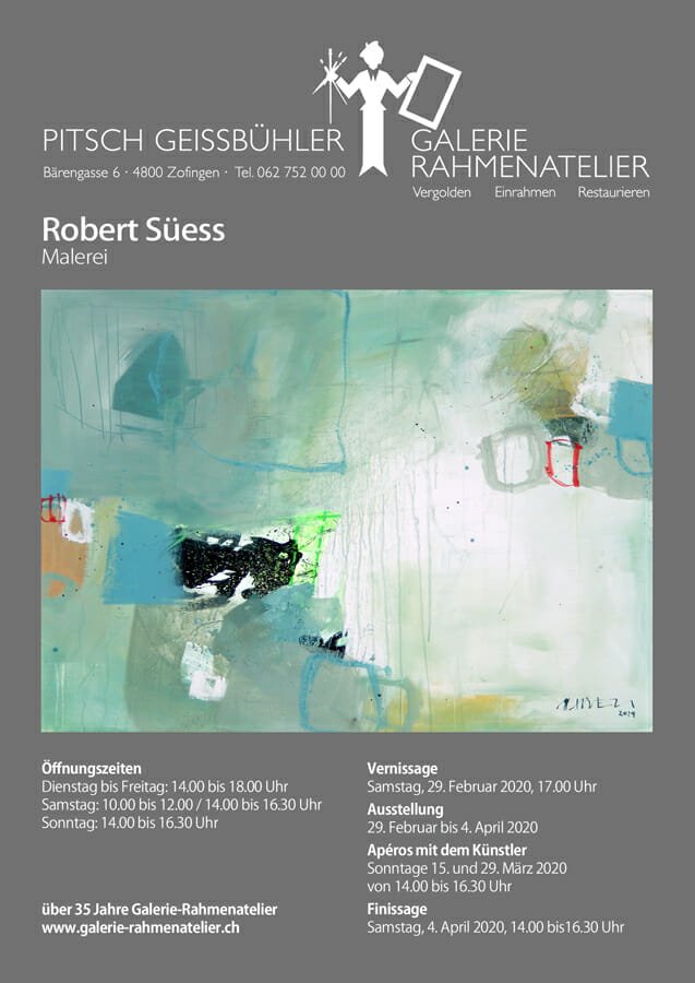 Plakat Ausstellung 2020 Galerie Geissbühler